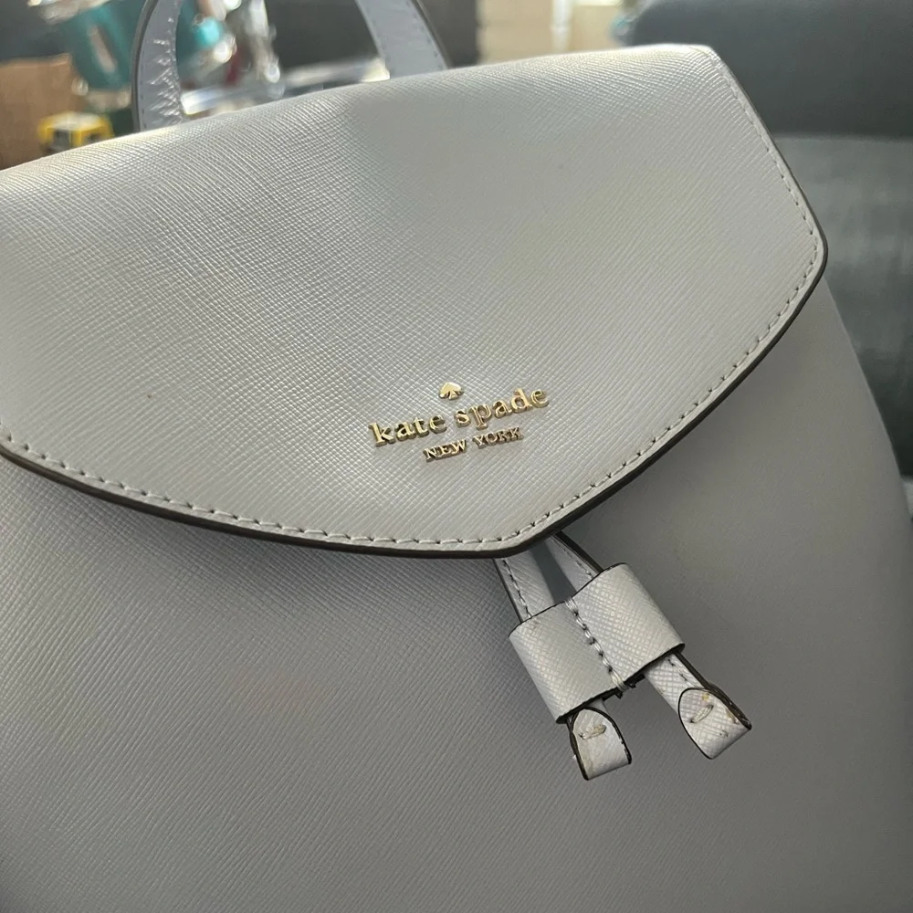 kate spade White Leather Backpack